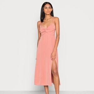 Abercrombie & Fitch Twist Front Slip Midi Dress
